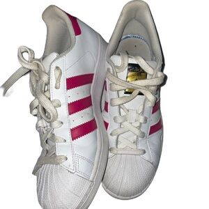Adidas Women's Superstar Foundation Athletic Sneakers Shoes White Pink Size 6.5
